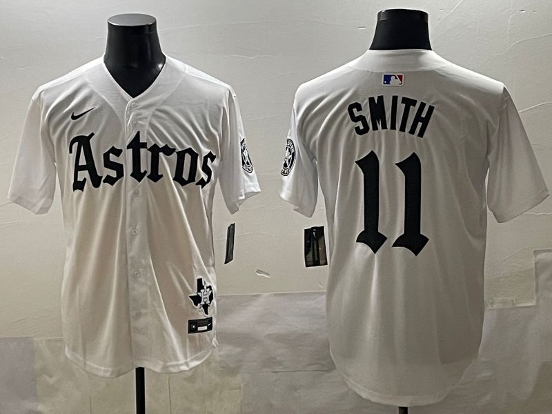 Men 2025 Houston Astros #11 Smith White Five generations Joint Name Nike MLB Jersey style 31->houston astros->MLB Jersey